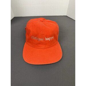 Vintage Y2K Clinique Happy Orange Hat Promo Rare Designer Logo